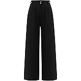 ANRABESS Womens Wide Leg High Waisted Pants 2026 Summer Button Pleated Work Dress Pants Trousers Business Casual Outfits