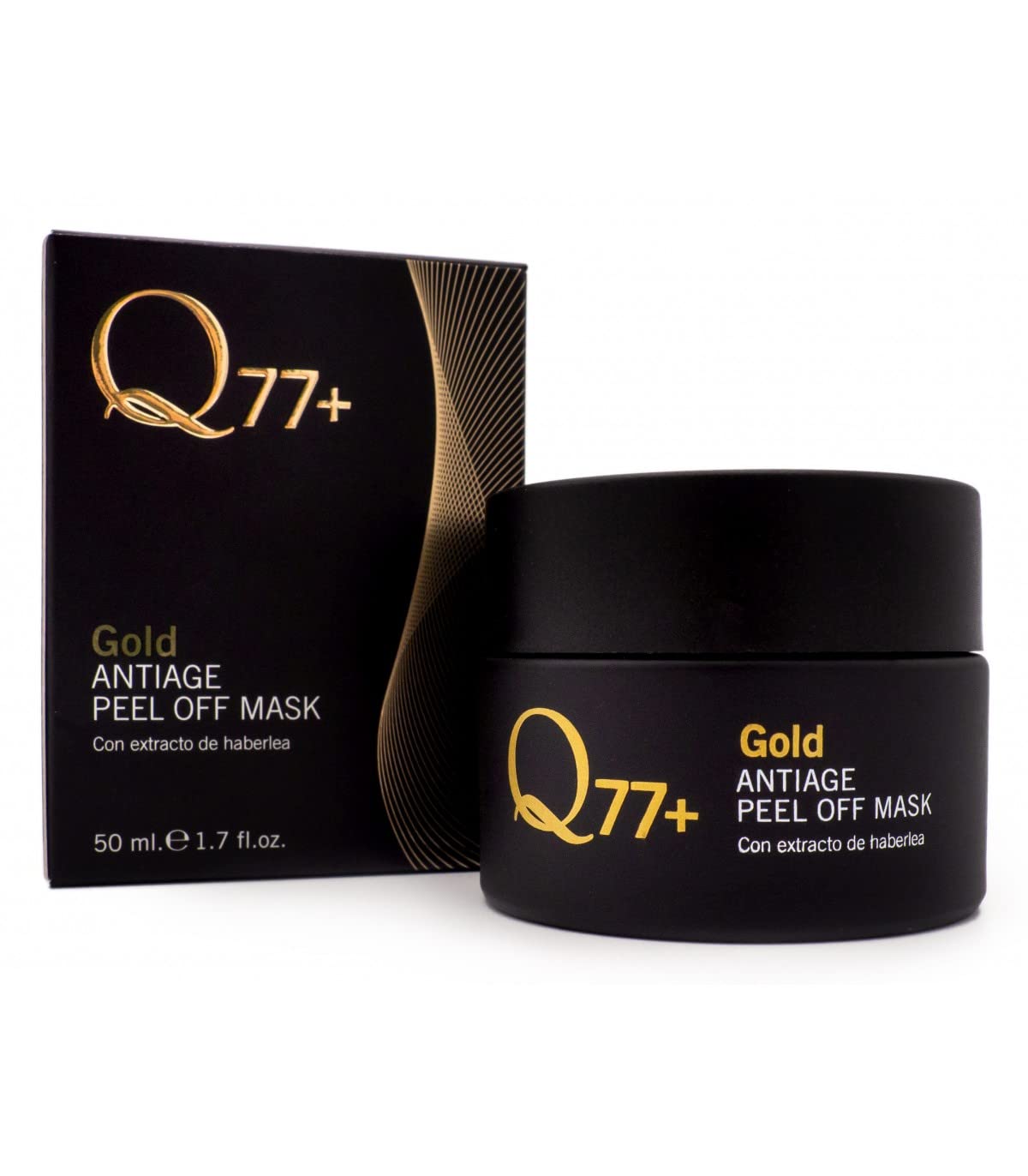 Q77+ - Face Mask - Gold Peel Off Mask - Removes Toxins and Imperfections - Firming and Moisturising Effect - With Gold Particles and Hyaluronic Acid - 50ml
