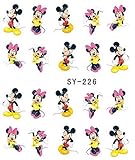 3 Sheets Mickey Mouse & Minnie Disney Cartoon Nail Art Stickers Water Transfer Decals