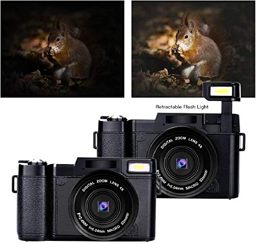 Digital-Camera-Vlogging-Camera-with-Flip-Screen-for-YouTube-24MP-30-Inch-27K-Camera-with-Retractable-Flashlight
