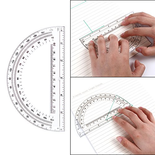 24 Pack Protractors Esee Plastic Protractor for School Teachers and
