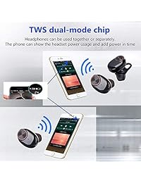 JUHANG Auriculares inalámbricos inalámbricos Bluetooth 5.0 con auriculares inalámbricos de 6 horas de reproducción con caja de carga de 500 mAh, sonido estéreo 3D, micrófono integrado y altavoces duales para llamadas de teléfono