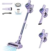 BUTY BULU Cordless Stick Vacuum Cleaner, 30KPa Handheld 2200mAh Rechargeable Battery Lightweight Small Vac Electirc Broom, 40Mins Runtime for Home Hard Floor Carpet Pet Hair Cleaning, Purple