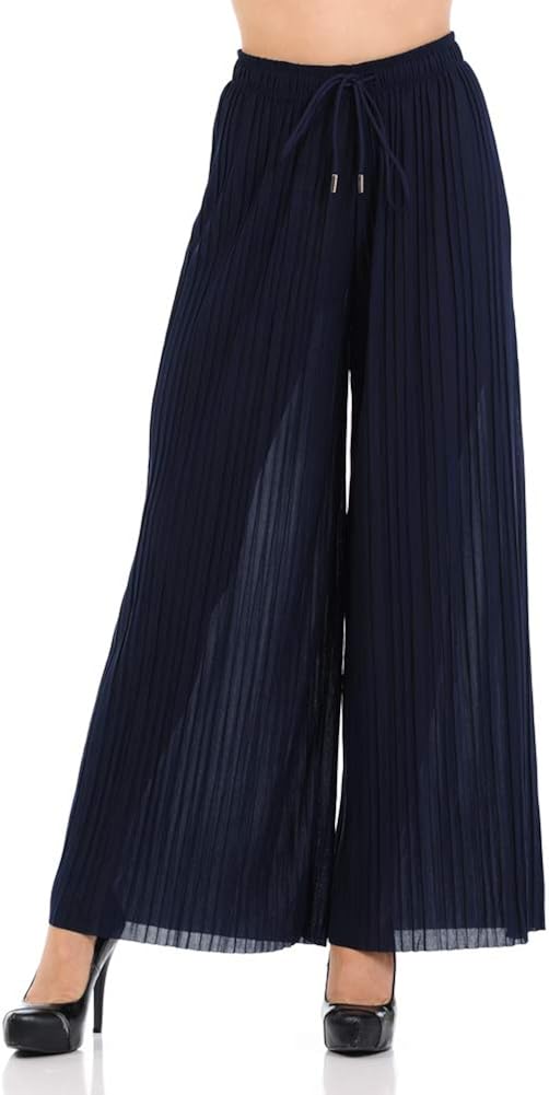 GAAM Wide Leg Pleated Palazzo Dress Pants for Women High