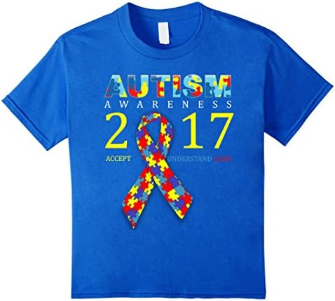 Kids Official: autism awareness 2017 shirt-  accept-understand-Lv 12 Royal Blue