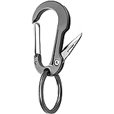 Titanium Carabiner Clip for Keys,Multifunctional EDC Keychain with Keyring,Backpack Accessory