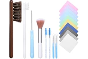 HogarTech 18-Piece Jewelry Cleaning Kit with Polishing Cloths, Hole Brushes & Horsehair Brush for Rings, Earrings, Gold and S