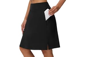 HCYXMFC Women's 20" Knee Length Skorts Skirts Athletic Tennis Golf Running Modest Casual Sport Skorts with Pocket.