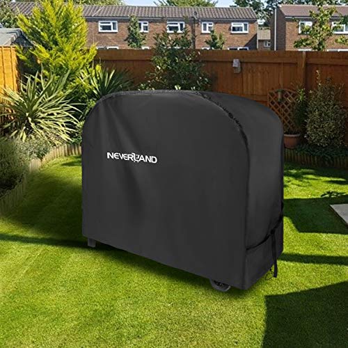 Neverland Barbecue Cover BBQ Cover Waterproof Heavy Duty Waterproof Oxford Fabric Gas BBQ Grill Cover Windproof Anti-UV for Weber, Holland, Jenn Air 145x61x117 cm