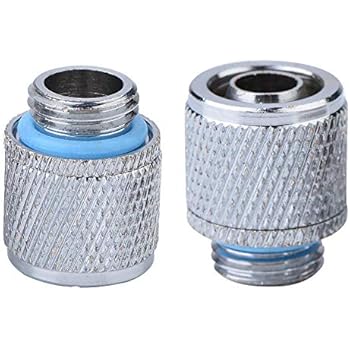 fosa 2PCS Compression Fitting G1/4 2 Points Copper Nickel Plating Soft Tube Connector Watercooling for Computer Water Cooling System Silver