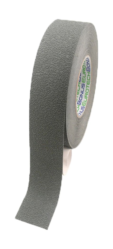 BONUS Eurotech 1BL43.92.0025/018 Anti Slip Tape, Acrylic Based Adhesive, Width 25 mm, Length 18 m, Thickness 0.70 mm, Grey