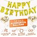 Zelaar Gold Happy Birthday Balloons Banner Set with Confetti Balloons for Birthday Party Decorations