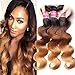 Jolia Hair 8A Brazilian Virgin Hair Weave Body Wave Ombre Blonde Human Hair Bundles 3 Tone #1B/4/27 Brazilian Hair Extensions No Shedding (18 20 22)