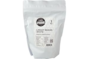 Epigrain White Lingot Beans - 1Kg (2.2lb) | French Cuisine, Source of Fiber, Garnish, Excellent Side Dish, Add to Salads & So