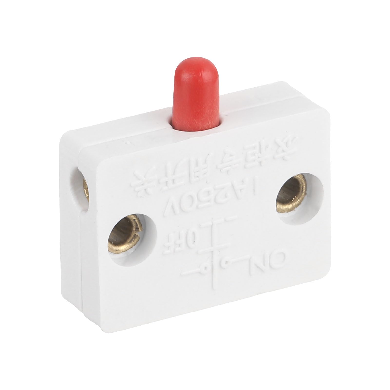 sourcing map Wardrobe Door Light Switch Momentary Cabinet Closet Switch Normally Closed 110-250V 1A White