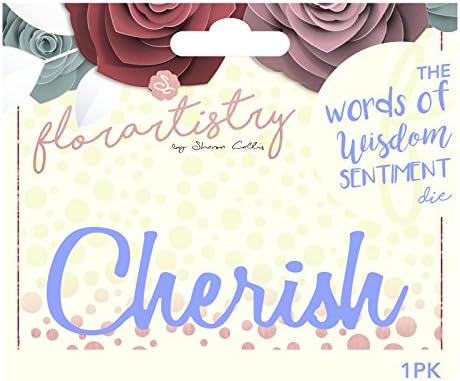 Florartistry Word Die-Cherish, Metal, Brown, 12.1 x 13.9 x 0.8 cm