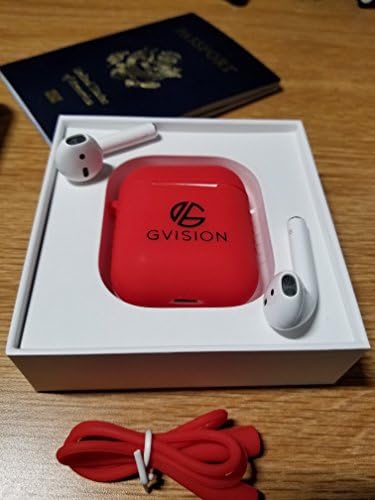 Apple Airpod Case-Premium Quality Silicone Protective Shock Resistant/Waterproof +Earbud Strap (Red)