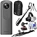 Ricoh Theta V 360-Degree Spherical 4K HD Digital Camera with Helmet Mounts + Selfie Stick + Case + Mini Tripod + Kit