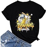 Banana Shirts Baseball Shirt for Women Game Day Fan T-Shirt Baseball Mom Tee Funny Graphic Short Sleeve Tops