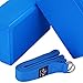 Veda Yoga Foam Blocks (Set of 2) Plus Strap with Metal D-Ring - Standard Studio Size 9