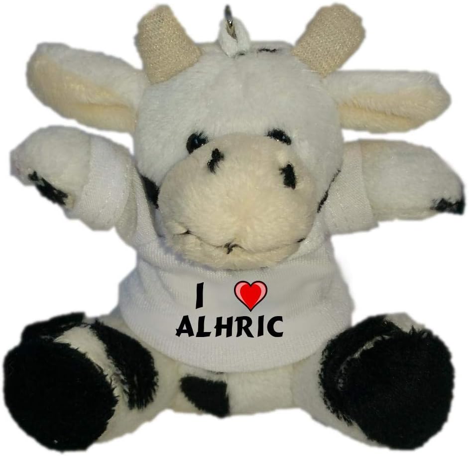 Shopzeus Plush Cow Keychain with I Love Alhric (first name/surname/nickname)