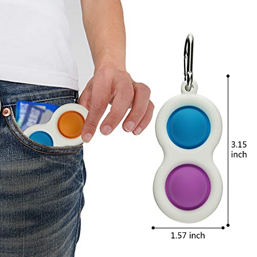 hirsrian Simple Dimple Fidget Toys, Silicone Flipping Board, Stress Relief Sensory Hand Toy 2 Pack Decompression bubble Keychain Brain Development Color Concentration for Kids Adults