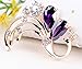 Latigerf Women's Peacock Bird Purple Swarovski Elements Crystal Brooches and Pin Gold Plated for Party