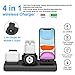 SimJoy Wireless Charger,Wireless Charger Stand, 4 in 1 Charging Stand Dock Compatible with Apple Watch,iPad, AirPods and Fast Wireless Charging Stand for iPhone 11/11 Pro/X/XS/XR/Xs Max/8/8 P