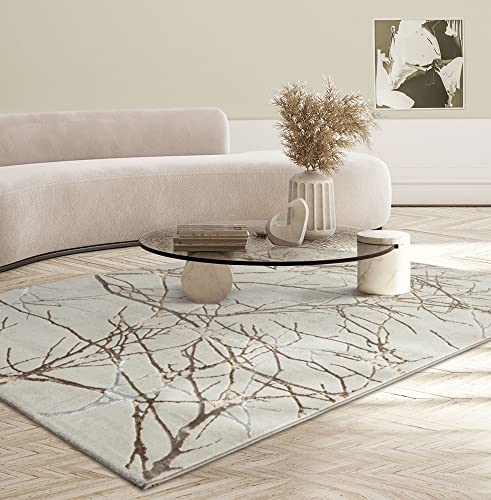 the carpet Mila Teppich – moderner Kurzflor Wohnzimmerteppich mit 3D Hoch-Tief-Effekt, Glanzeffekt & weicher Oberfläche, Fußbodenheizung geeignet, Bli