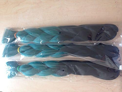 Angelbabyhair 1piece 100G Kanekalon Braiding Hair Yaki Straight Grey Synthetic Hair For Hair Bulk 24inch (1B Green Color )