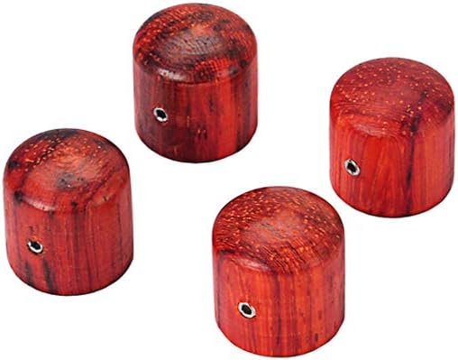 Alnicov 4PCS Guitar Wood Knobs Volume Tone Speed Control Knobs for Electric Guitar Bass Screw Type,Red