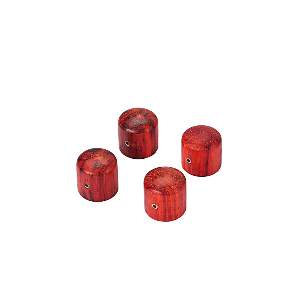 Alnicov 4PCS Guitar Wood Knobs Volume Tone Speed Control Knobs for Electric Guitar Bass Screw Type，Red