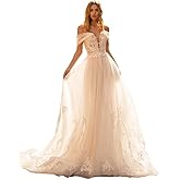 Fanciest Women's Lace Wedding Dresses for Bride 2025 Ball Gowns White
