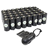 PET N PET 720 Counts Large Black Unscented Dog Pet Poop Waste Bags 40 Rolls with One Dispenser