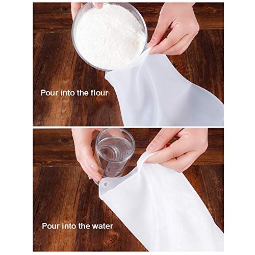 3pack Silicone Kneading Dough Bags Premium Silicone Sous Vide Bags Food Storage Preservation Bags Flour-mixing Bag for Bread, Pastry, Pizza & Tortilla - Thumbnail 2