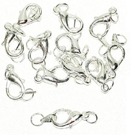 10 HUGE SILVER PLATED 8X14MM LOBSTER CLASPS LS2 clasp