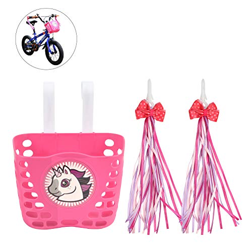Little World Kids Bike Basket, Front Handlebar Bicycle Basket with 1