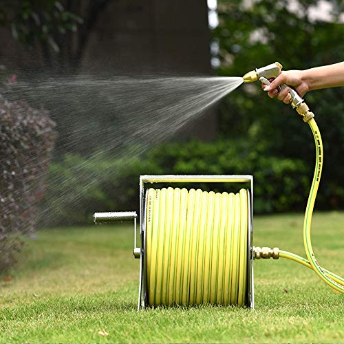 WINGOFFLY Stainless Steel Hose Reel Water Hose Holder & Storage Holds 147-Feet of 5/8-Inch Hose with Hose Connectors Accessories(Style A) - Thumbnail 6