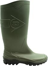 Dunlop Dane Unisex Knee High Wellington Boots Green Black PVC Work Wellies view 4