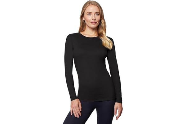 32 Degrees Heat Womens Ultra Soft Thermal Lightweight Baselayer Crew Neck Long Sleeve Top