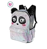 Justice Sparkle Panda Flip Sequin School Backpack