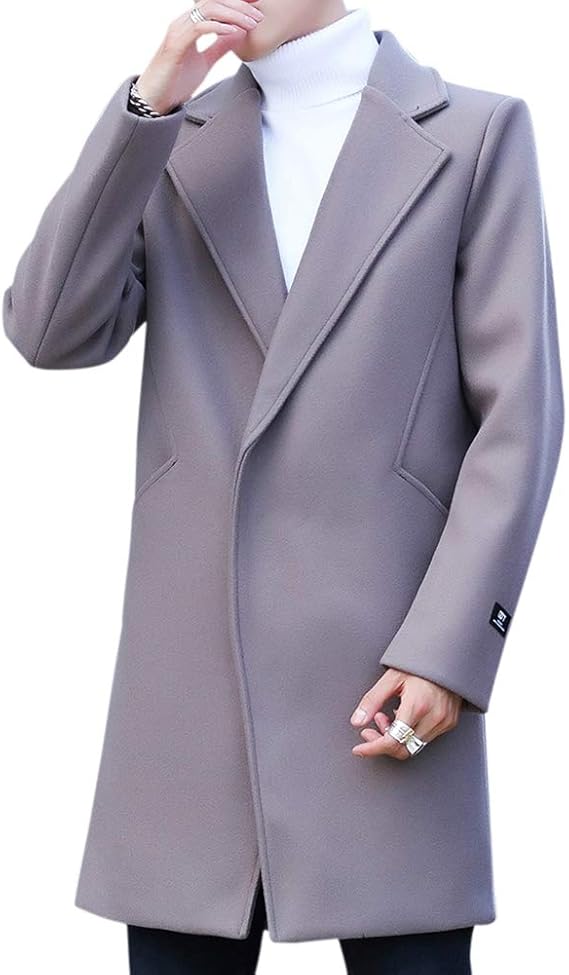 Amazon Ceen メンズ 秋冬 ジャケット ロング丈 ファッション ウール オーバーコート 無地 紳士 スリム シンプル フォーマル ビジネス カジュアル 大きいサイズ コート ジャケット 通販