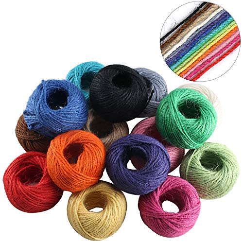 Jute Twine, Dayree 15 Roll 1230 Feet (410 Yards) 2mm 3 ply Natural Twine String Cord Rope Roll for Floristry Gifts DIY Arts&Crafts Decoration, Gift Wrapping Twine