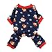 Fitwarm Christmas Santa Thermal Dog Pajamas Pet Clothse Fleece Coat Jumpsuit Blue Medium