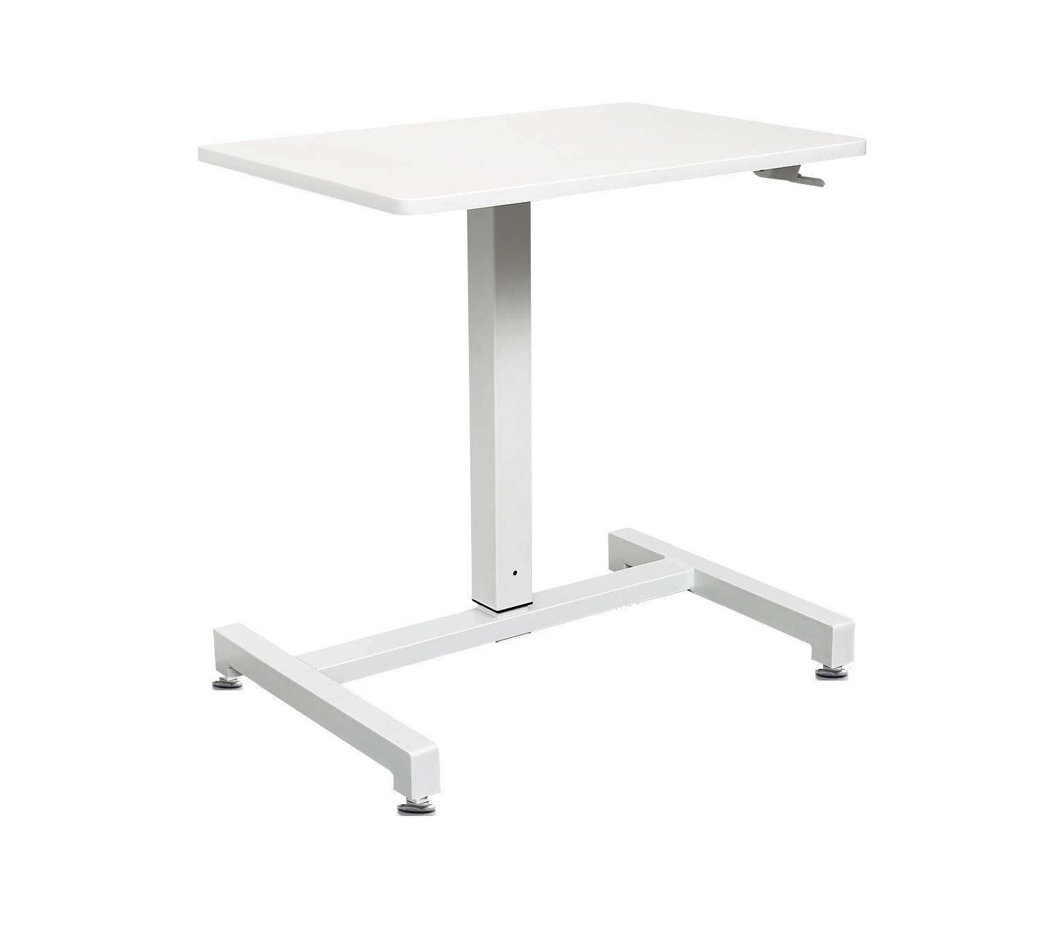 YULUKIA 100001 Airlift Sit and Stand Height Adjustable Desk, gaming desk, workstation, White