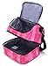 MIER Double Decker Insulated Lunch Box Pink Soft Cooler Bag Thermal Lunch Tote with Shoulder Strap (Pink Star)