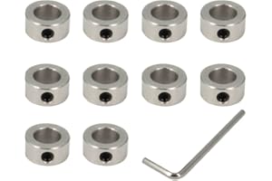 Befenybay 10 Pcs Lock Collar 10mm Shaft Lock Collar T10 Lead Screw Lock Ring for CNC Parts (10mm-Silver)