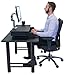 iMovR ZipLift+ Standing Desk Converter with Ergonomic Tilting Keyboard Tray in Black with EverMat Portable Standing Mat