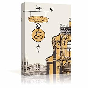 Canvas Prints Wall Art - Banner for Menu to Old Cafe in City for Cafe Art | Modern Wall Art - 12" x 18"