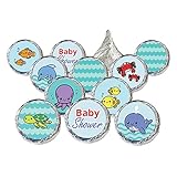 Under the Sea Baby Shower Decorative Hershey Kiss Stickers (Set of 324)